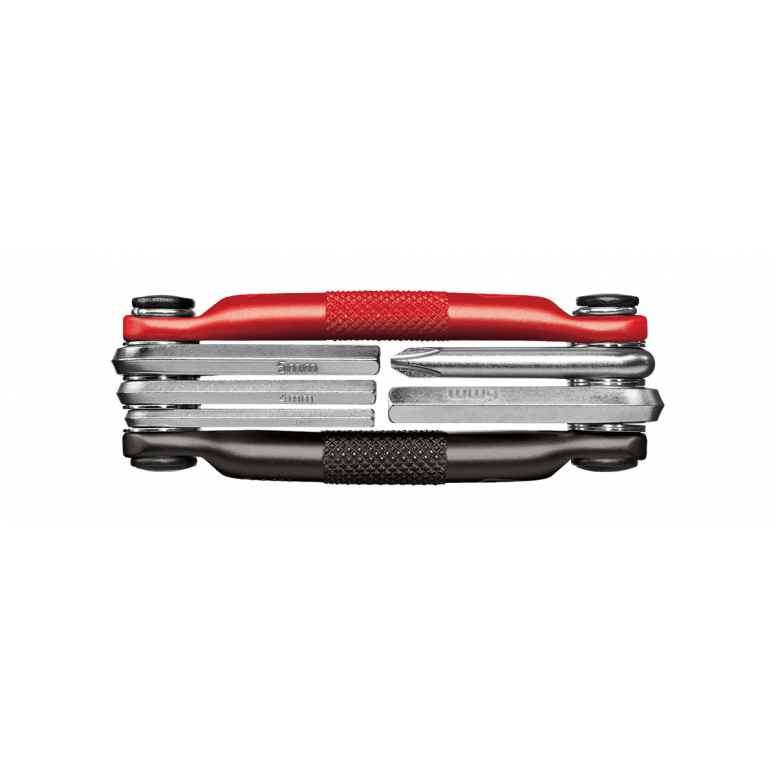 Crankbrothers Multi 5 folded compact trail multi-tool in silver aluminium