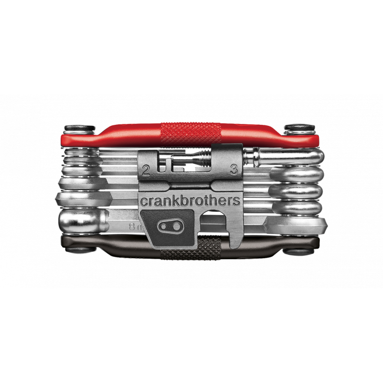 Crankbrothers Multi 17 folded closed showing 6061-T6 aluminium frame in compact 89mm form