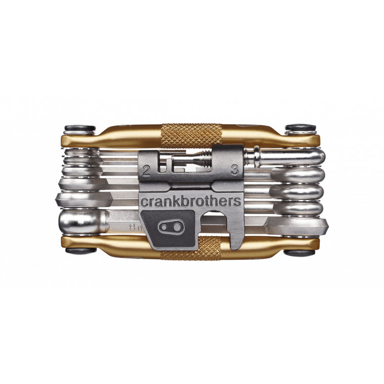 Crankbrothers Multi 17 mountain bike multi-tool with 17 functions including hex wrenches, Torx T25 and chain tool