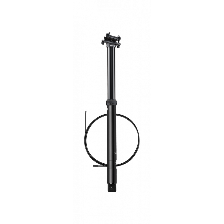 Crankbrothers Highline 7 dropper post head detail with 2-bolt quick-connect clamp and Igus LL-glide bearings