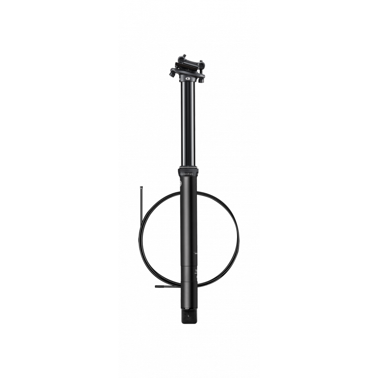 Crankbrothers Highline 7 dropper post side profile showing infinite adjustment collar and IFP hydraulic cartridge