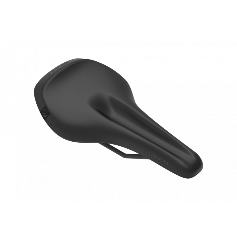 Ergon SM E-Mountain Core Prime women's saddle side profile showing 3D flex nylon composite shell
