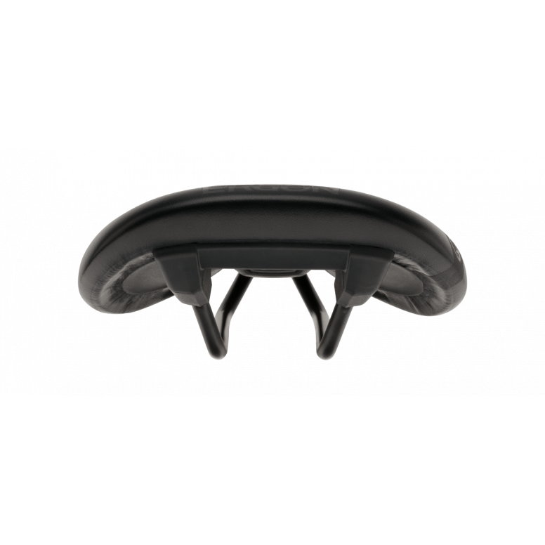 Ergon SM E-Mountain Sport men's saddle close-up of relief channel and flank design for steep climbs