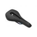 Ergon SM Enduro Comp men's mountain bike saddle in black showing V-shape profile and padded contact zones