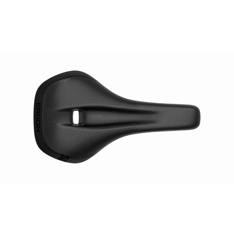 Ergon SM E-Mountain Pro saddle showing V-shape nose and relief channel detail