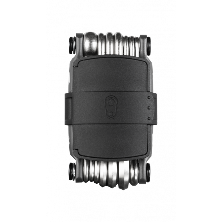 Crankbrothers M20 multi tool showing all 20 functions including tyre plug tool and chain tool
