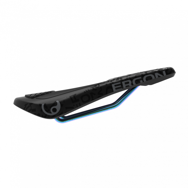 Ergon SM Downhill Comp Team saddle top-down view showing contoured padding layout
