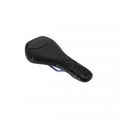 Ergon SM Downhill Comp Team saddle in Oil Slick CroMo rail colourway, front three-quarter view