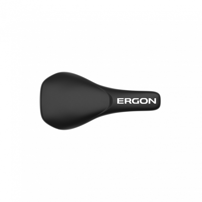 Ergon SM Downhill saddle side profile showing 360° edge padding and microfiber cover