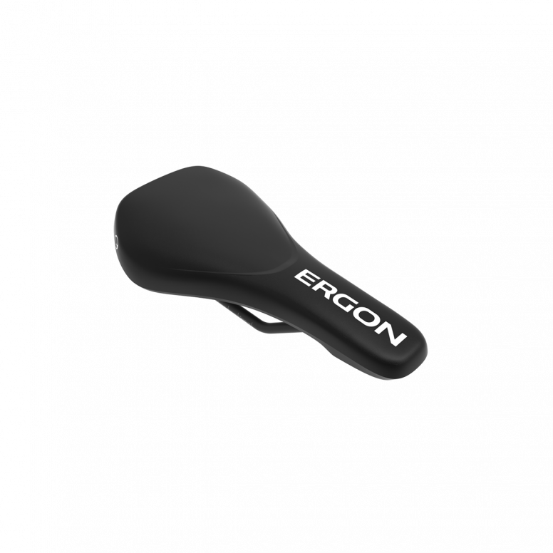Ergon SM Downhill saddle front view – compact 236x120mm shape for downhill MTB racing