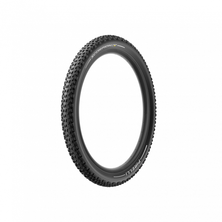 Pirelli Scorpion E-MTB M tyre tread close-up showing HyperWALL construction