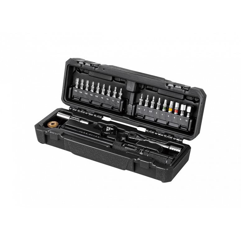 Topeak Torq Stick Pro 4-20Nm adjustable torque wrench with 18 hex bits and magnetic bit holder