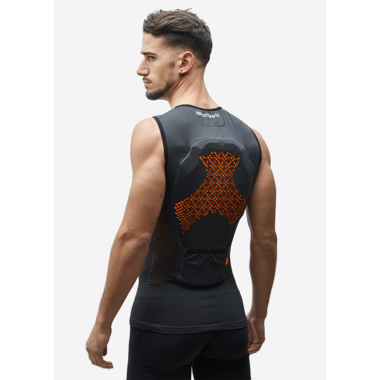 Bluegrass Seamless Lite D3O back protector size guide and product detail shot