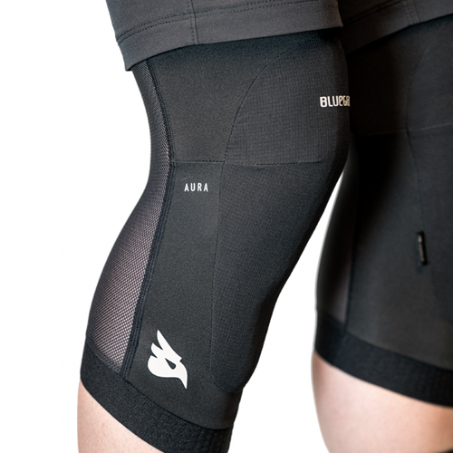 Lightweight Bluegrass Aura knee pads side profile showing slim minimalist design