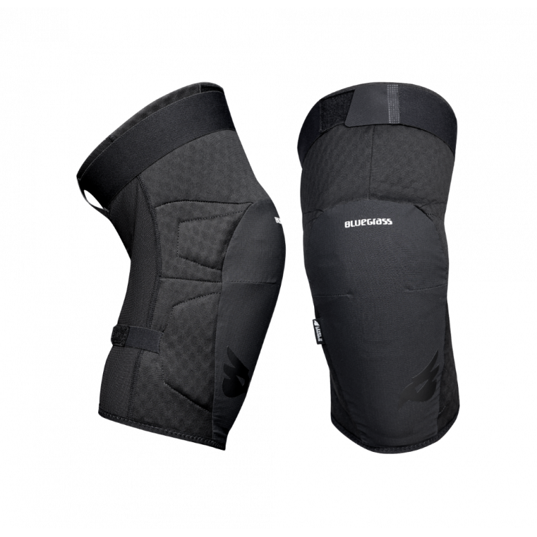 Bluegrass Arto MTB knee pads in black showing half-calf Level 2 certified protection design
