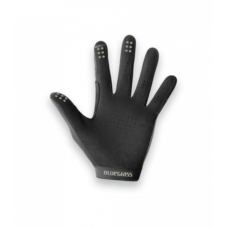 Bluegrass Union trail gloves worn on rider during MTB ride in Essex woodland