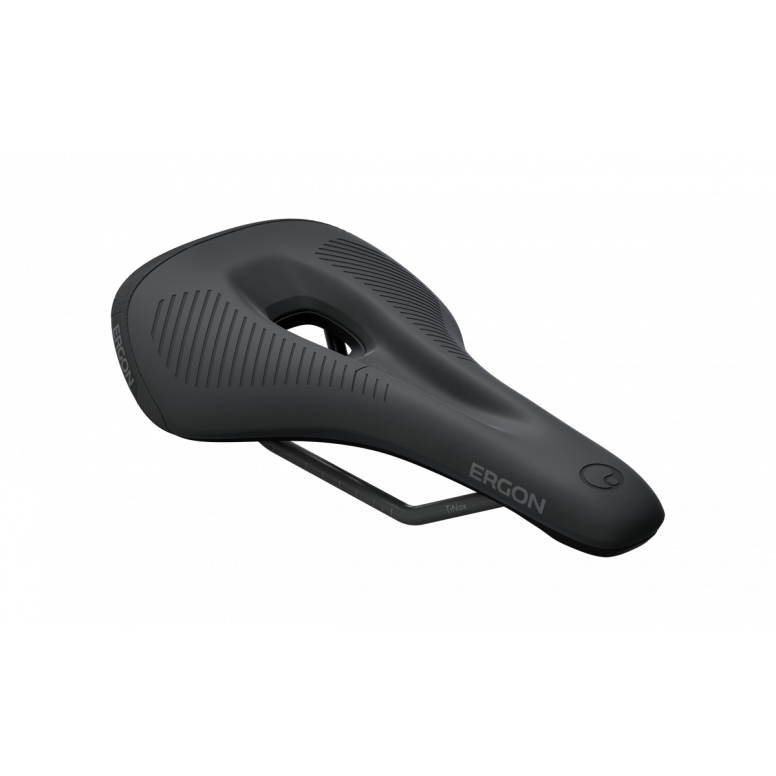 Ergon SMS Comp Men saddle close-up of padding and perineal relief zone