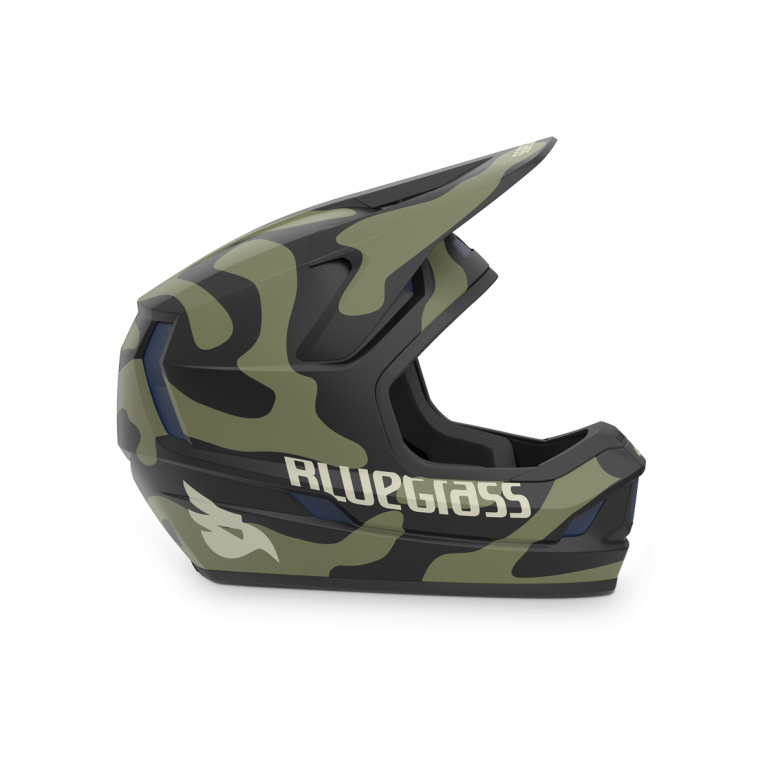 Bluegrass Legit MIPS helmet side profile showing fibreglass shell and ventilation
