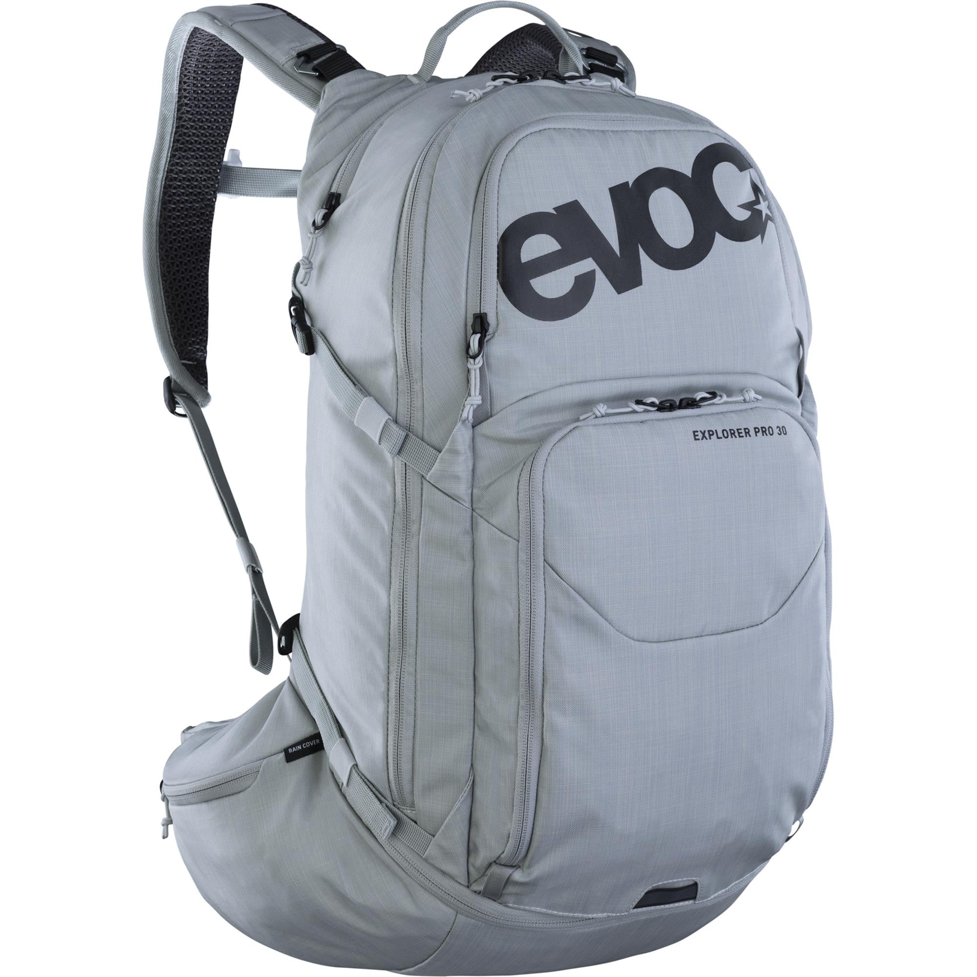 EVOC Explorer Pro 30L MTB pack – rear Air Flow Contact ventilation panel and carrying system detail