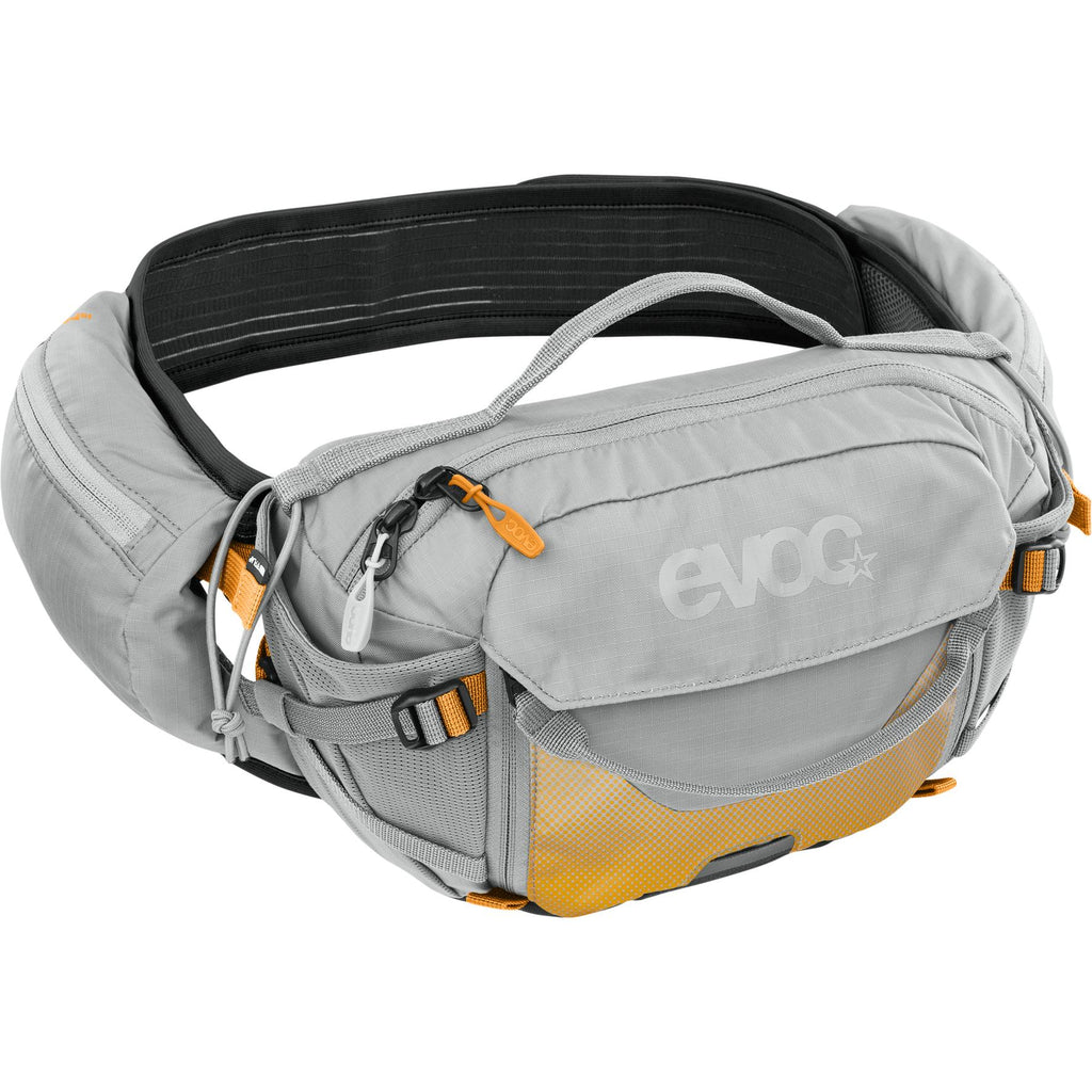 EVOC Hip Pack Pro E-Ride showing charger compartment and Air Flow Contact System ventilation detail